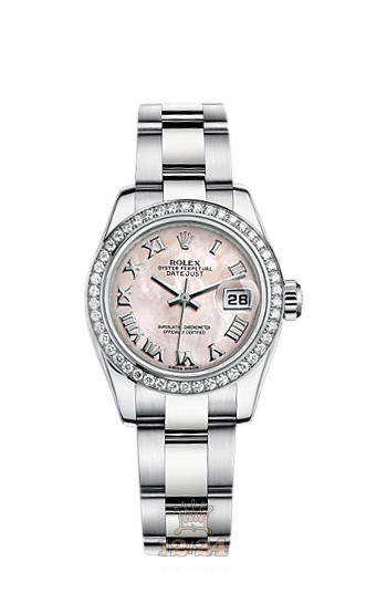 Rolex Lady-Datejust Watch 179384-0034 26 mm Steel / White gold Case Pink Dial