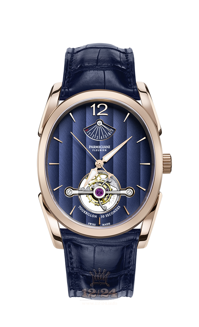 Parmigiani Fleurier Ovale Watch PFH750-1000600-HA3141 Pink gold Case Dark blue Dial