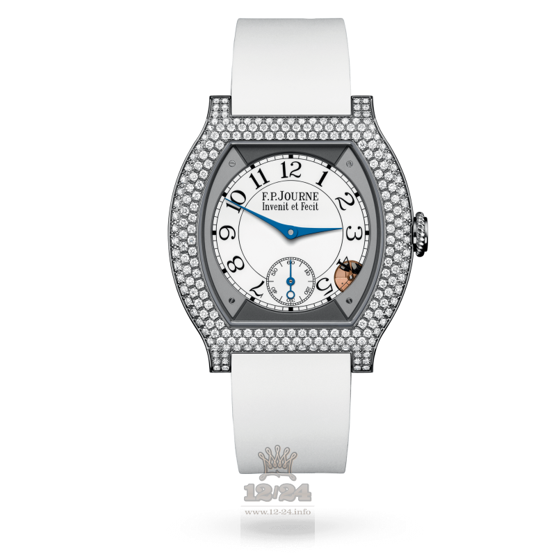 F.P.Journe Elegante Watch 40 mm titanium 12 rows of diamonds 40 mm Titanium Case White Dial