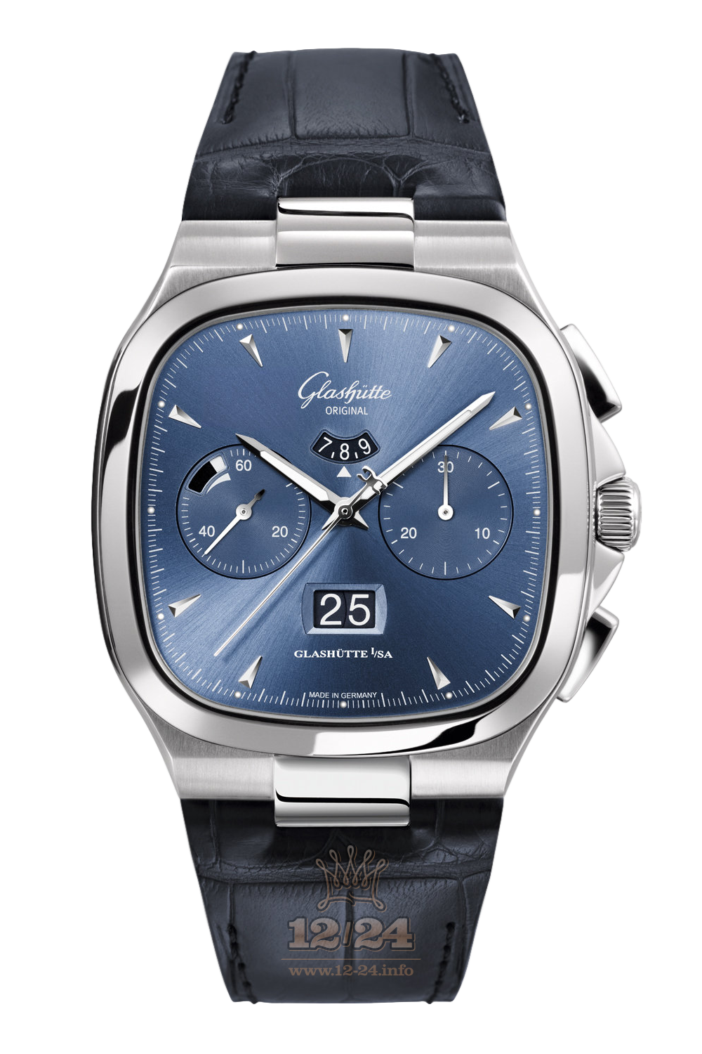 Glashutte Vintage Watch 1-37-02-03-02-30 40 mm Stainless steel Case Dark blue Dial