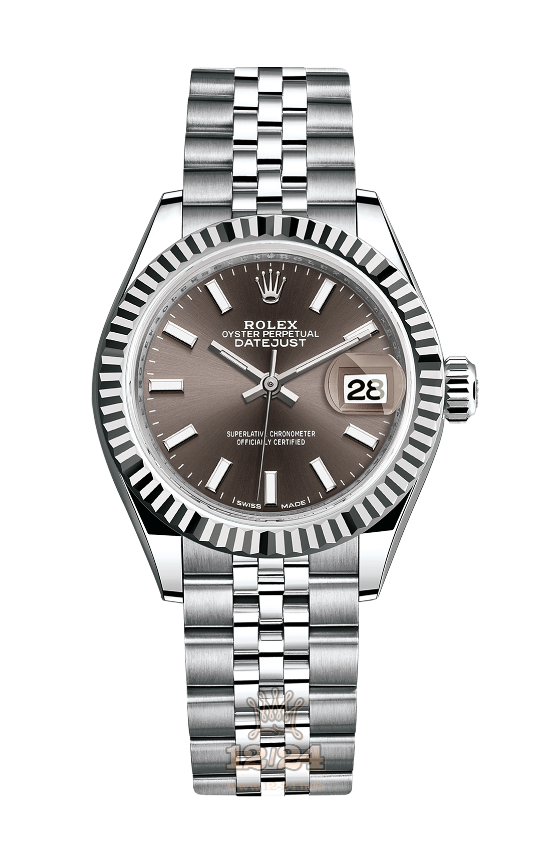 Rolex Datejust Watch 279174-0011 28 mm Steel / White gold Case Brown (chocolate) Dial