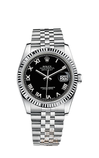 Rolex Datejust Watch 116234-0086 36 mm Steel / White gold Case Black Dial