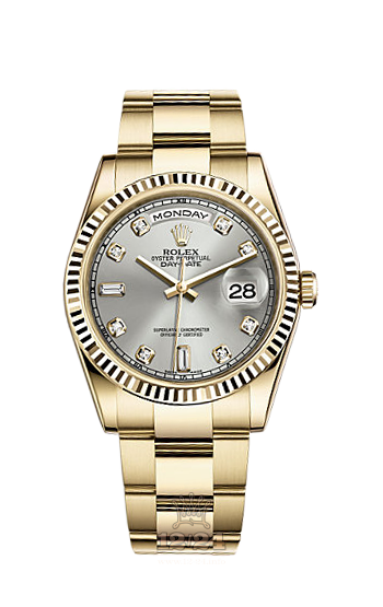 Rolex Day-Date Watch 118238-0163 36 mm Yellow gold Case Silver Dial