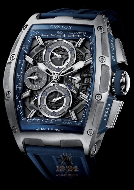 Cvstos Challenge Watch Challenge Chrono II Steel Blue 54 mm Stainless steel Titanium Case Gray Silver Dial