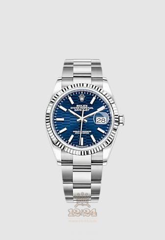 Rolex Datejust Watch 126234-0050 36 mm Stainless steel White gold Case Dark blue Dial