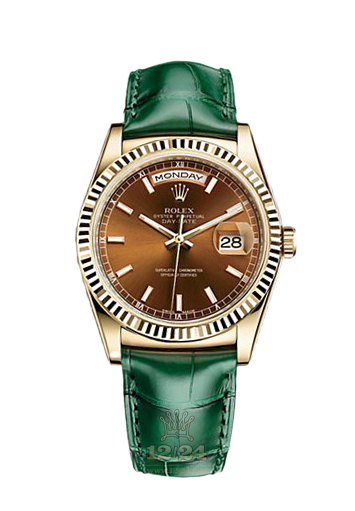 Rolex Day-Date Watch 118138-0057 36 mm Yellow gold Case Brown (chocolate) Dial