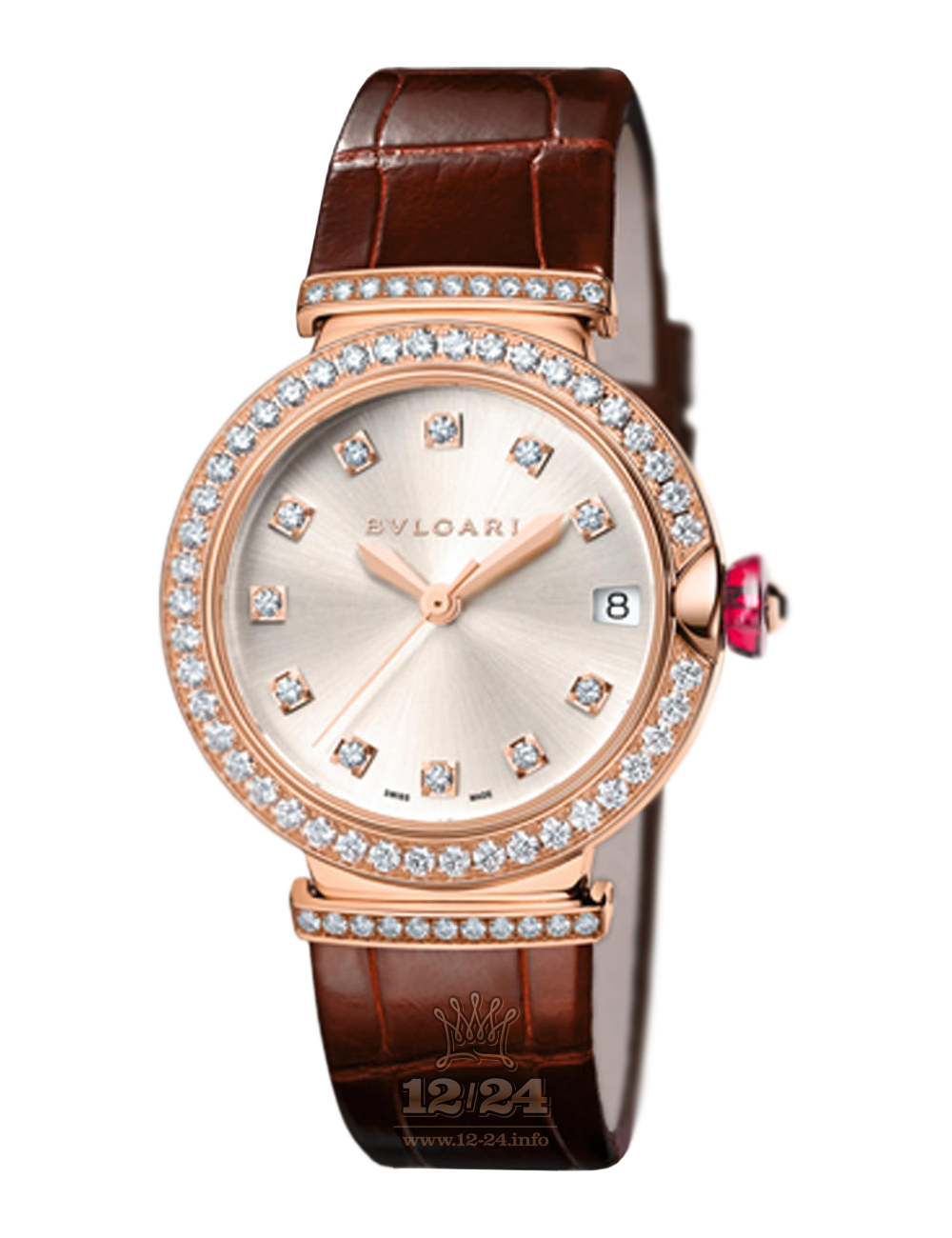 Bvlgari Lvcea Watch 102646 LUP33C6GDLD/11.A 33 mm Pink gold Case Silver Dial
