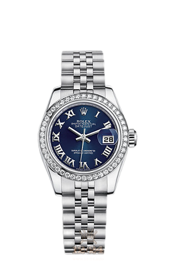 Rolex Lady-Datejust Watch 179384-0042 26 mm Steel / White gold Case Dark blue Dial