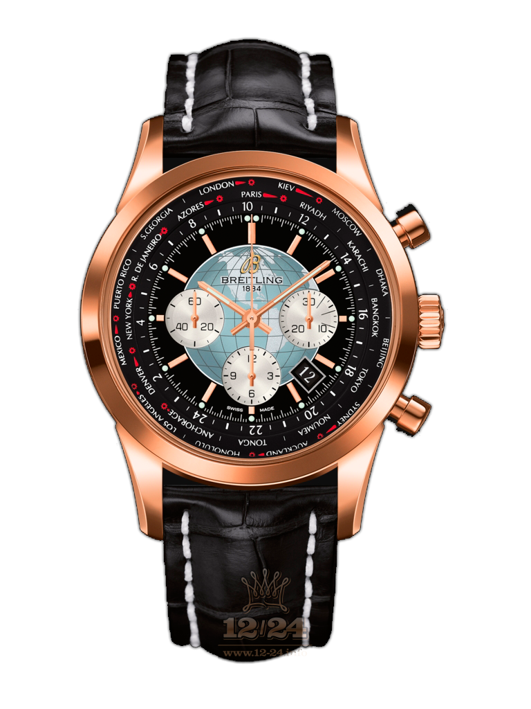 Breitling Transocean Watch RB0510U4/BB63/760P/R20BA.1 46 mm Red gold Case Black Dial