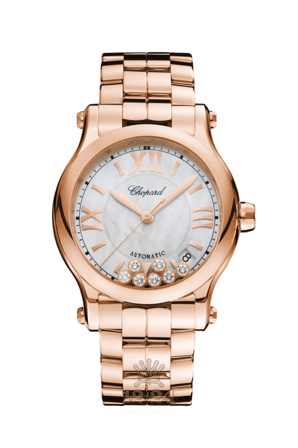 Chopard Happy Diamonds Watch 274808-5009 36 mm Pink gold Case White Dial