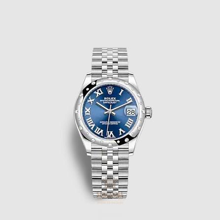 Rolex Datejust Watch 278344rbr-0036 31 mm Stainless steel White gold Case Dark blue Dial