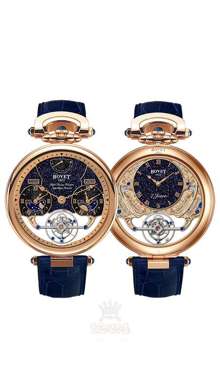 Bovet Fleurier Grandes Complications Watch AIRS025 46 mm Pink gold Case Dark blue Dial