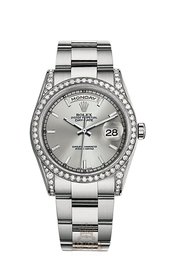 Rolex Day-Date Watch 118389-0076 36 mm White gold Case Silver Dial