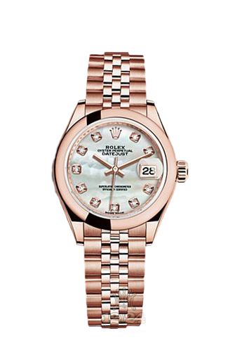 Rolex Datejust Watch 279165-0018 28 mm Pink gold Case White Dial