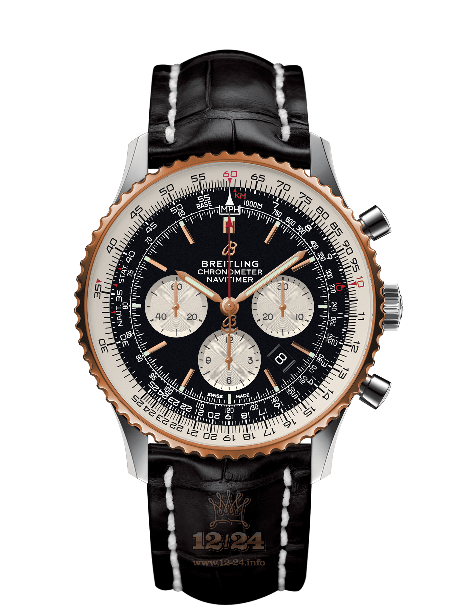Breitling Navitimer Watch UB0127211B1P1 46 mm Stainless steel Red gold Case Black Dial