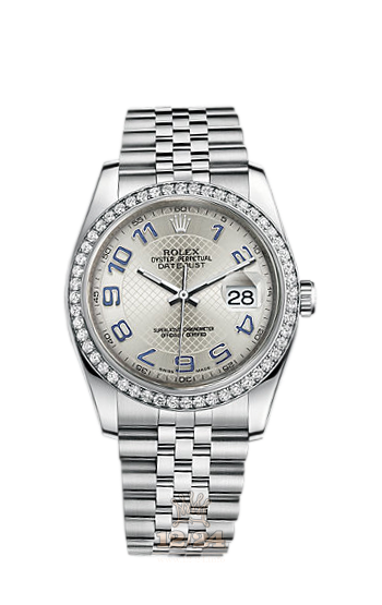 Rolex Datejust Watch 116244-0077 36 mm Steel / White gold Case Silver Dial