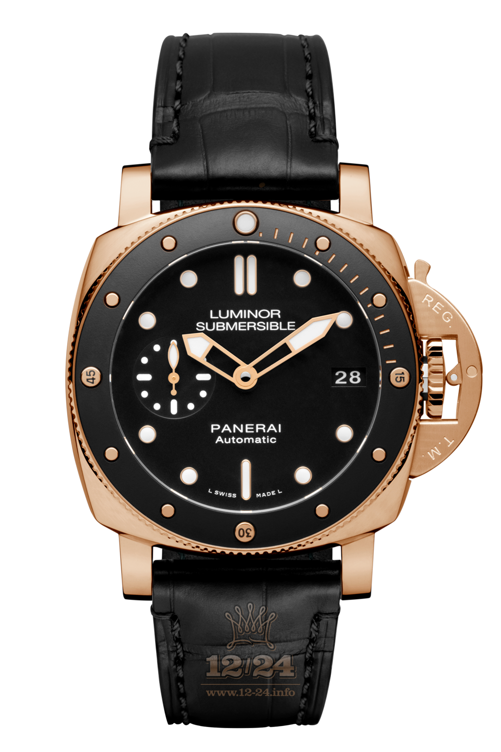 Panerai Luminor 1950 Watch PAM00684 42 mm Pink gold Ceramics Case Black Dial