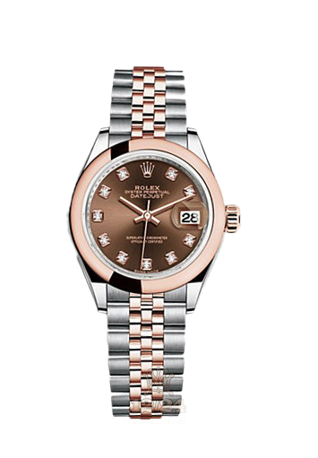 Rolex Datejust Watch 279161-0011 28 mm Steel / Pink gold Case Brown (chocolate) Dial