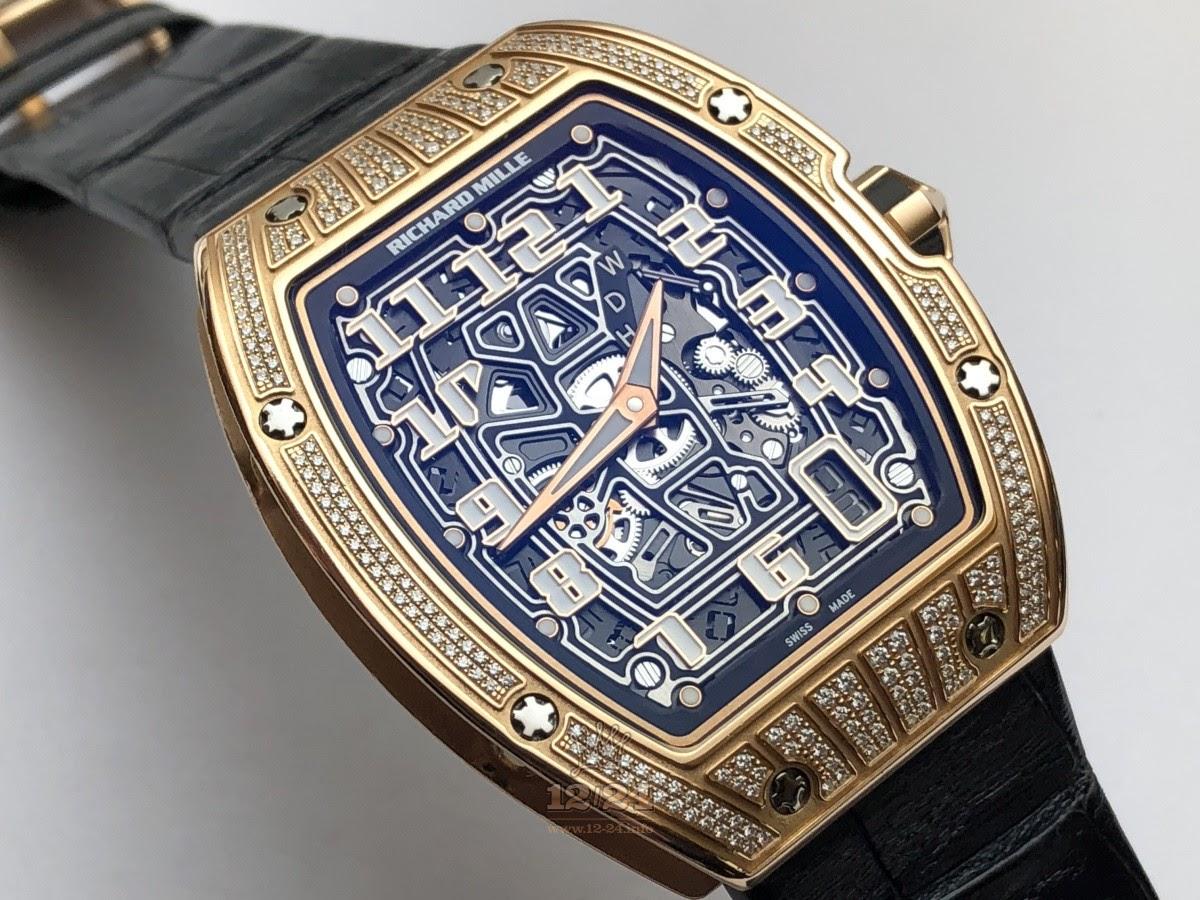 Richard Mille Men's Collection Watch RM67-01 RG medium set version 39 mm Pink gold Case