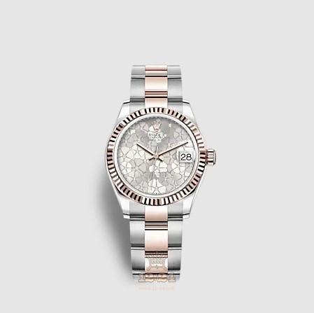 Rolex Datejust Watch 278271-0031 31 mm Stainless steel Pink gold Case Gray Silver Painted Dial