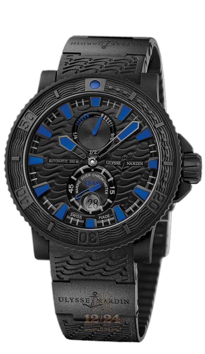 Ulysse Nardin Diver Watch 263-92-3C/923 46 mm Stainless steel Case Black Dial