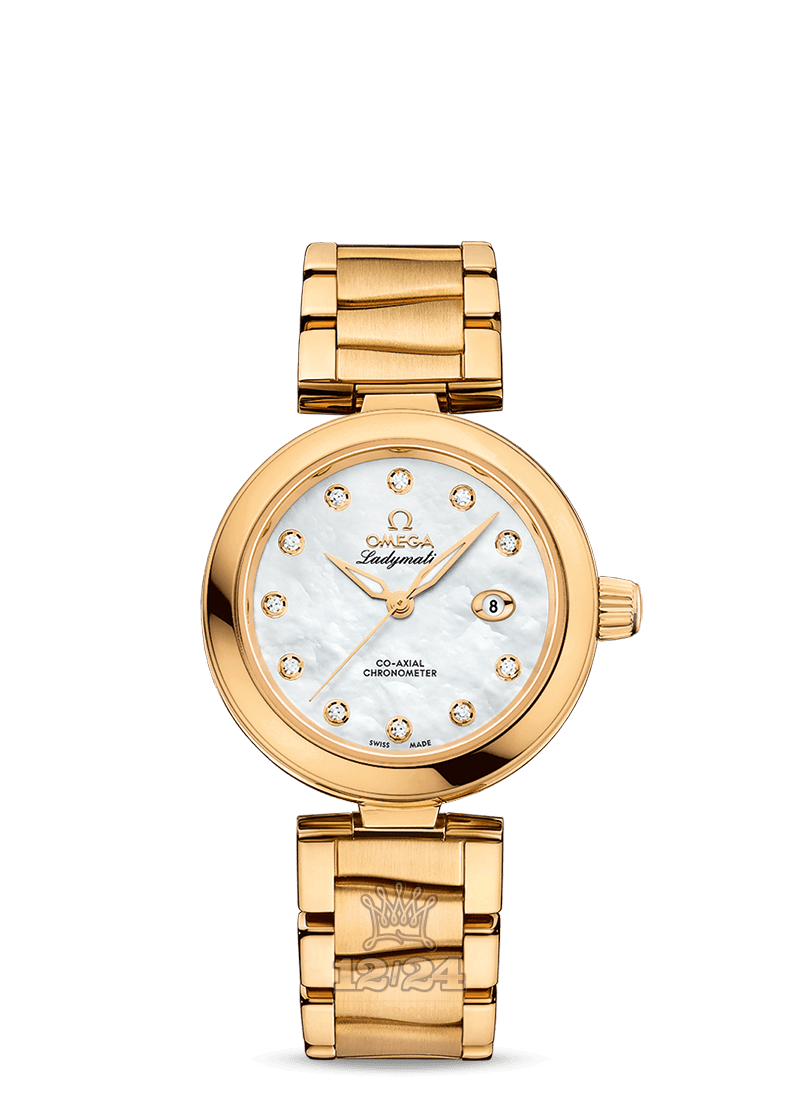 Omega Ladymatic Watch 425.60.34.20.55.003 34 mm Yellow gold Case White Dial