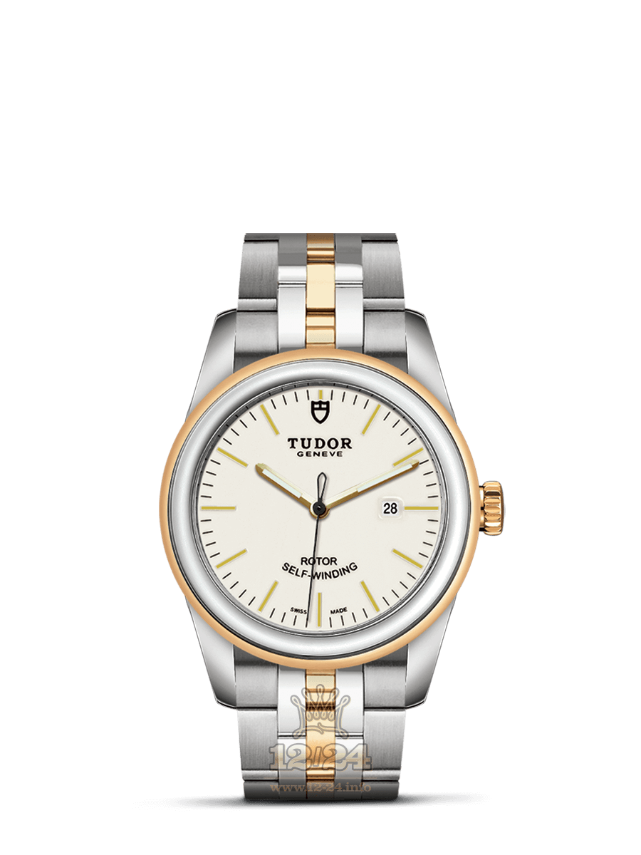 Tudor Glamour Watch M53003-0065 31 mm Stainless steel Yellow gold Case White Dial