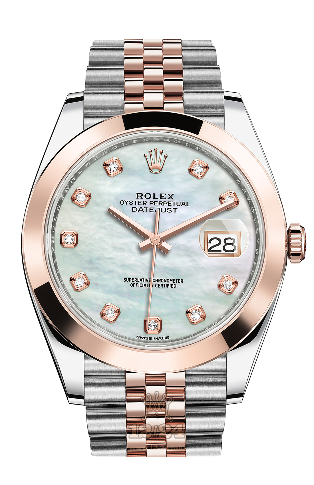Rolex Datejust Watch 126301-0014 41 mm Steel / Pink gold Case White Blue Dial