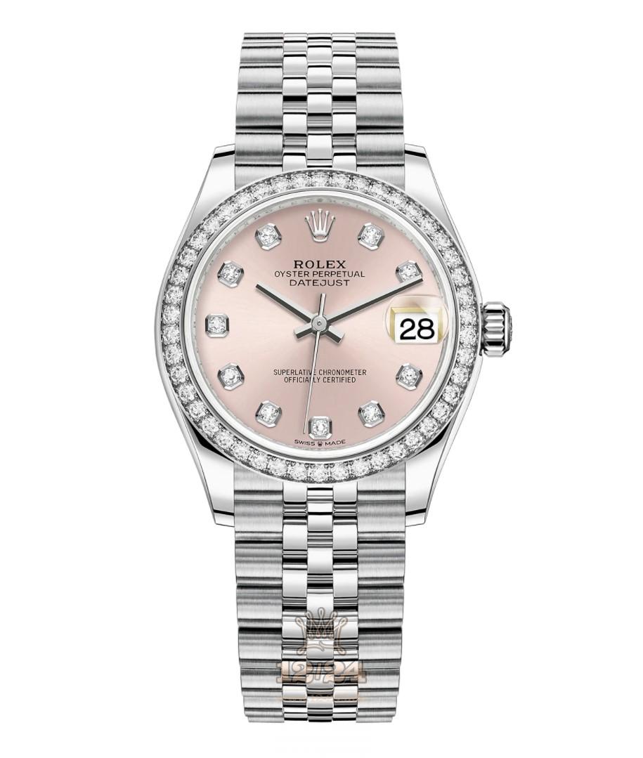 Rolex Datejust Watch 278384rbr-0036 31 mm Stainless steel White gold Case Pink Dial