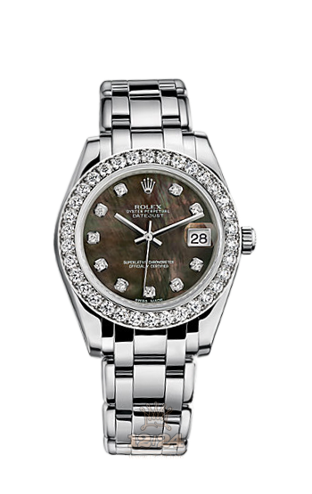 Rolex Pearlmaster Watch 81299-0005 34 mm White gold Case Black Dial