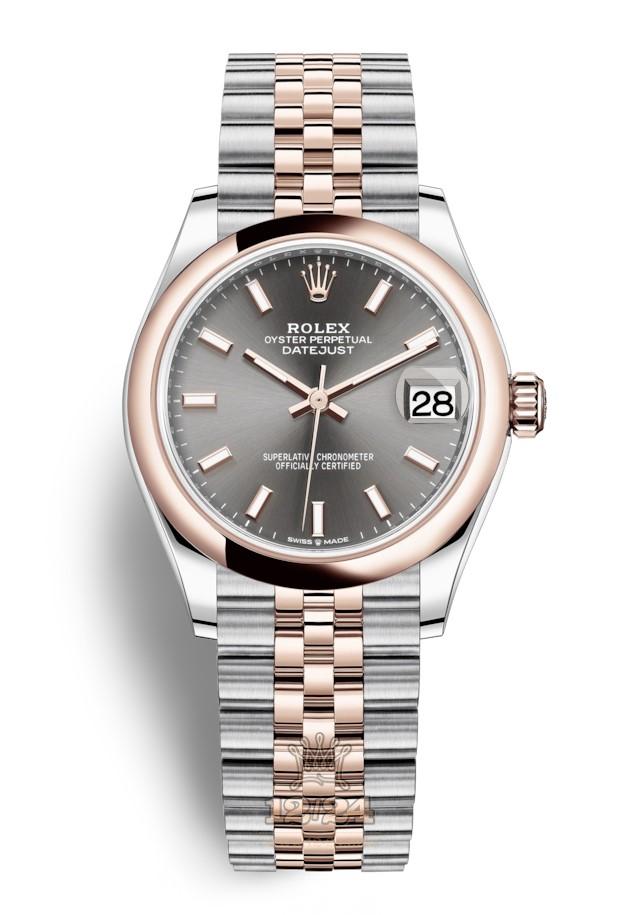 Rolex Datejust Watch 278241-0018 31 mm Stainless steel Pink gold Case Gray Dial