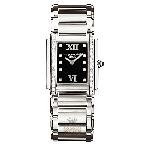 Patek Philippe Twenty~4 Watch 4910/10A-001 25 mm Stainless steel Case Black Dial
