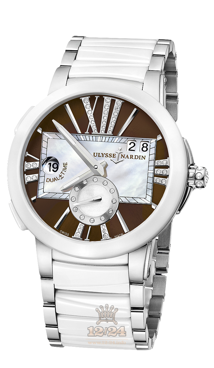 Ulysse Nardin Executive Watch 243-10-7/30-05 40 mm Stainless steel Case White Brown (chocolate) Dial