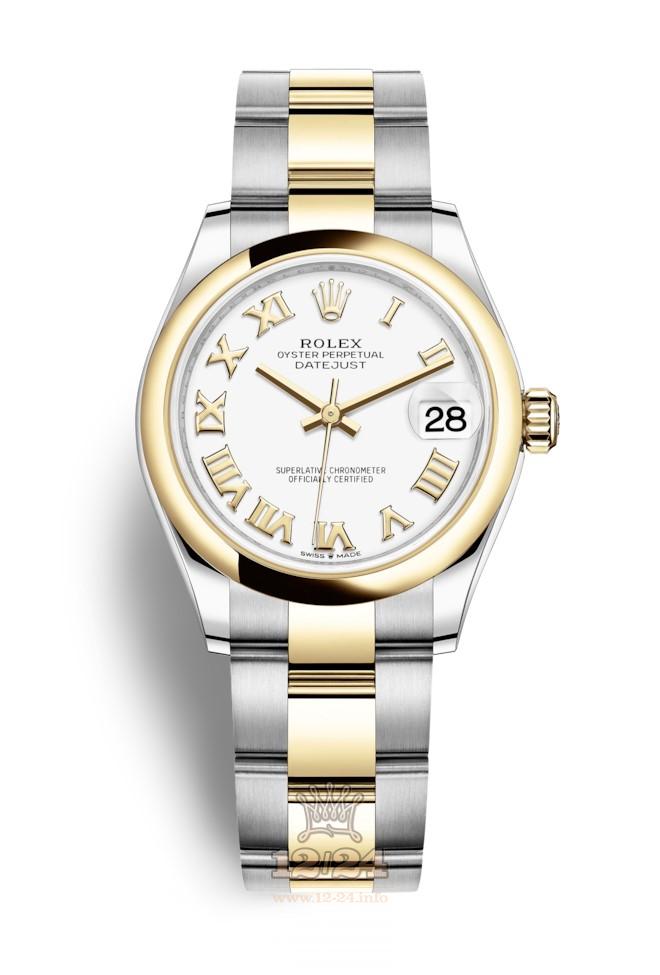 Rolex Datejust Watch 278243-0001 31 mm Stainless steel Yellow gold Case White Dial