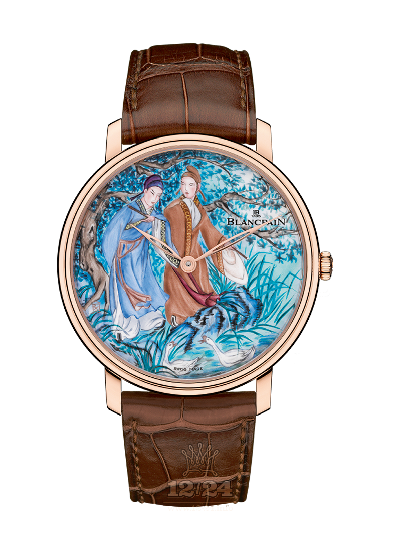 Blancpain Villeret Watch 6615C-3631-55B-3 45 mm Pink gold Case Painted Dial