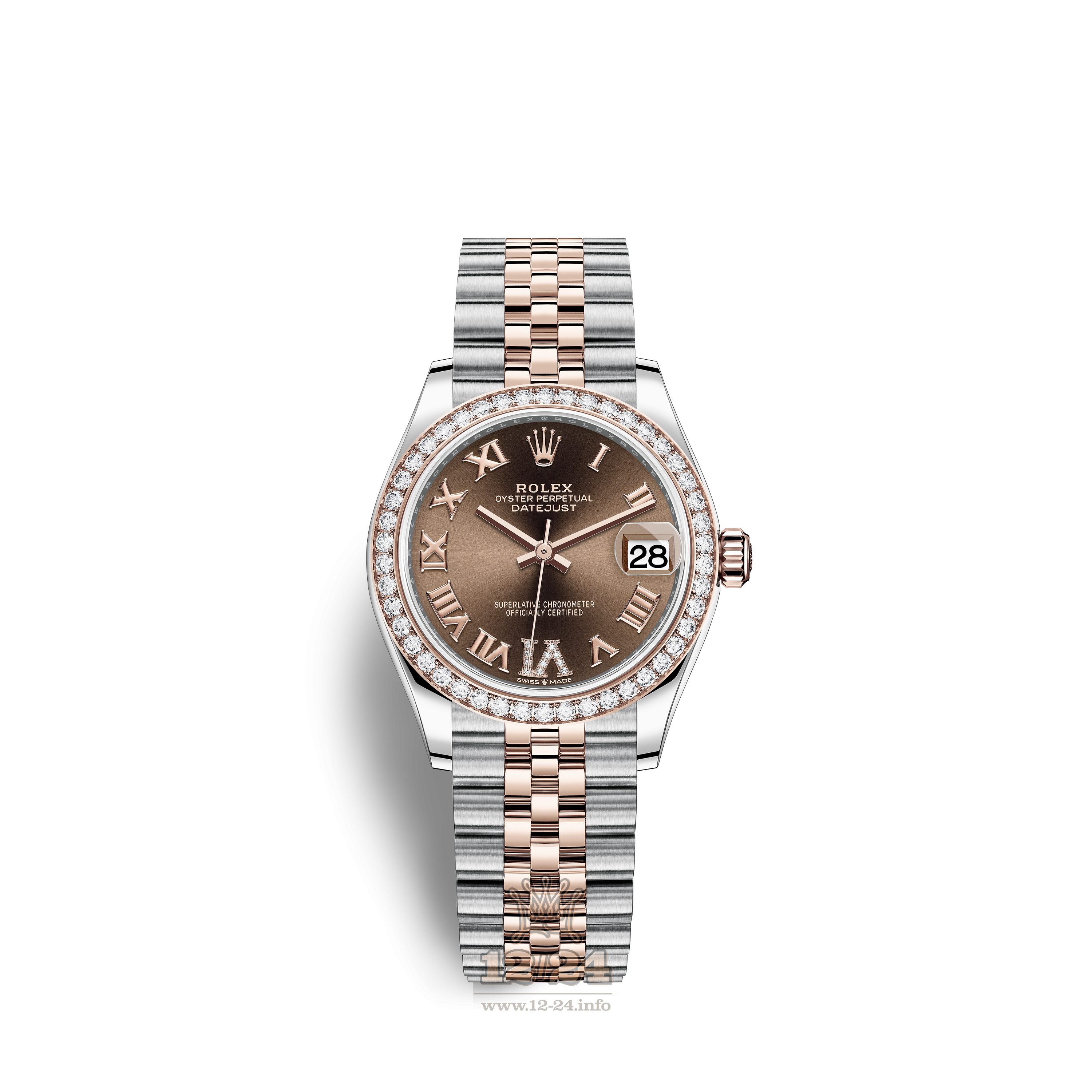 Rolex Datejust Watch 278381rbr-0006 31 mm Stainless steel Pink gold Case Brown (chocolate) Dial