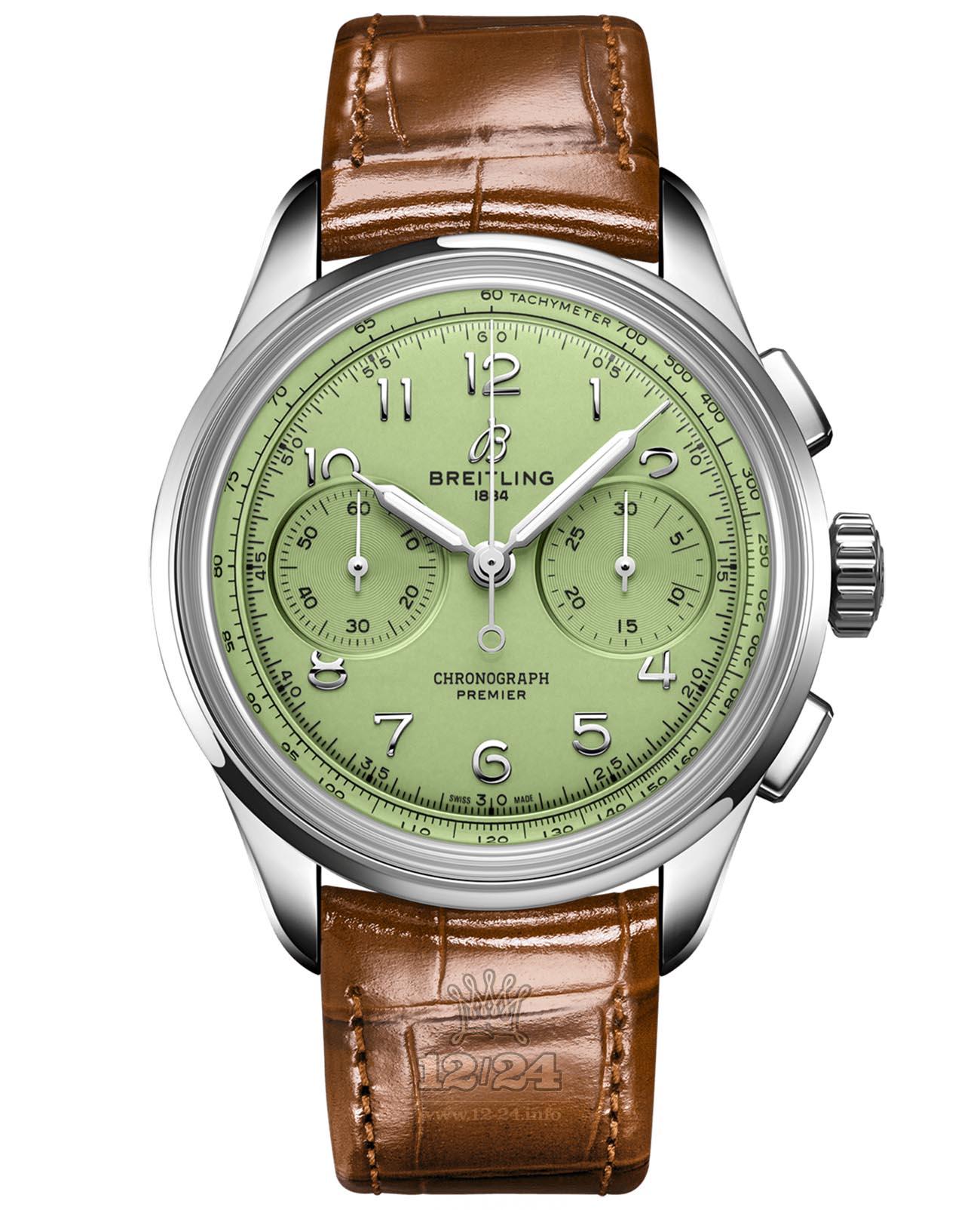 Breitling Premier Watch AB0930D31L1P1 40 mm Stainless steel Case Green Dial