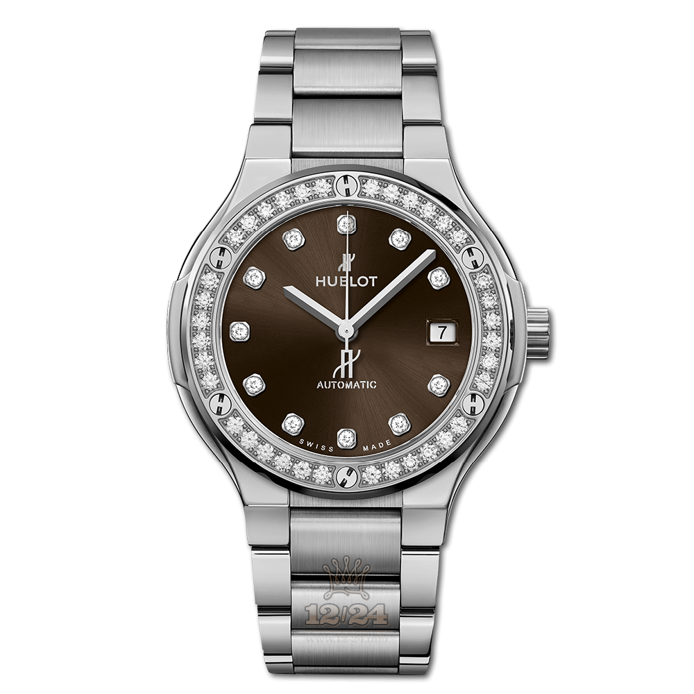 Hublot Classic Fusion Watch 568.NX.897M.NX.1204 38 mm Titanium Case Brown (chocolate) Dial
