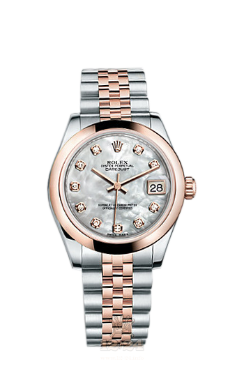 Rolex Datejust Watch 178241-0058 31 mm Steel / Pink gold Case White Dial