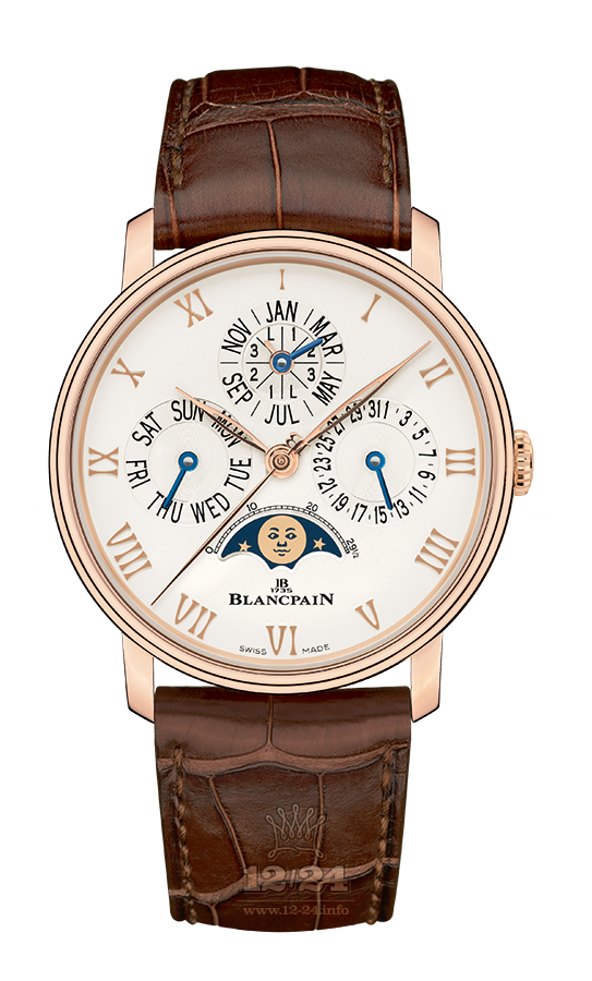 Blancpain Villeret Watch 6656-3642-55B 40 mm Pink gold Case White Dial