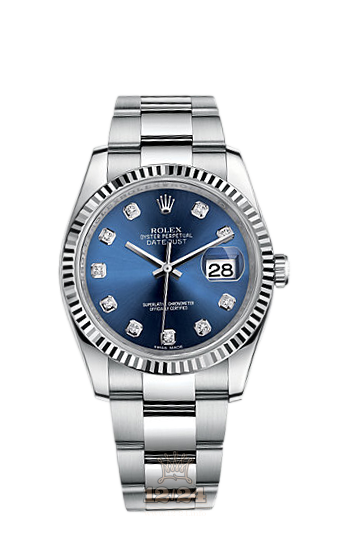 Rolex Datejust Watch 116234-0134 36 mm Steel / White gold Case Dark blue Dial