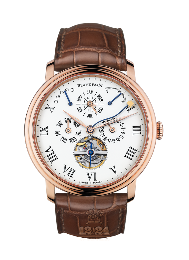 Blancpain Villeret Watch 6638-3631-55B 42 mm Red gold Case White Dial