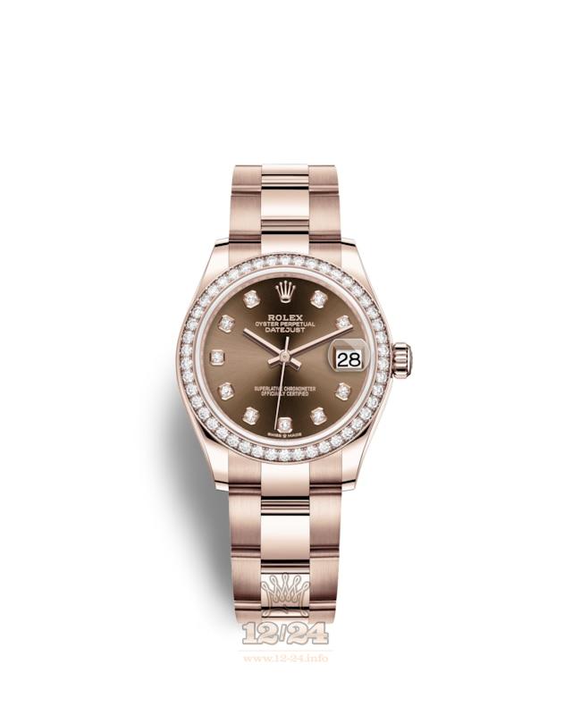 Rolex Datejust Watch 278285rbr-0012 31 mm Pink gold Case Brown (chocolate) Dial