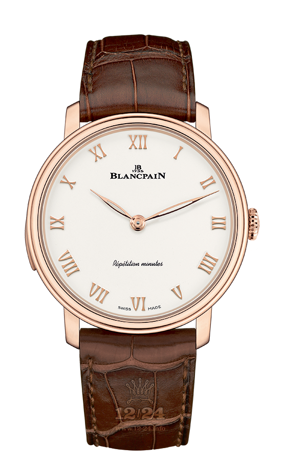 Blancpain Villeret Watch 6632-3642-55B 40 mm Pink gold Case White Dial