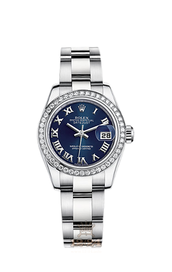 Rolex Lady-Datejust Watch 179384-0043 26 mm Steel / White gold Case Dark blue Dial