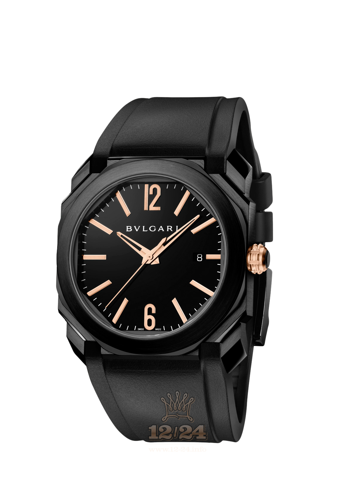 Bvlgari Octo Watch 102581 BGO41BBSVD 41 mm Stainless steel DLC coating Case Black Dial
