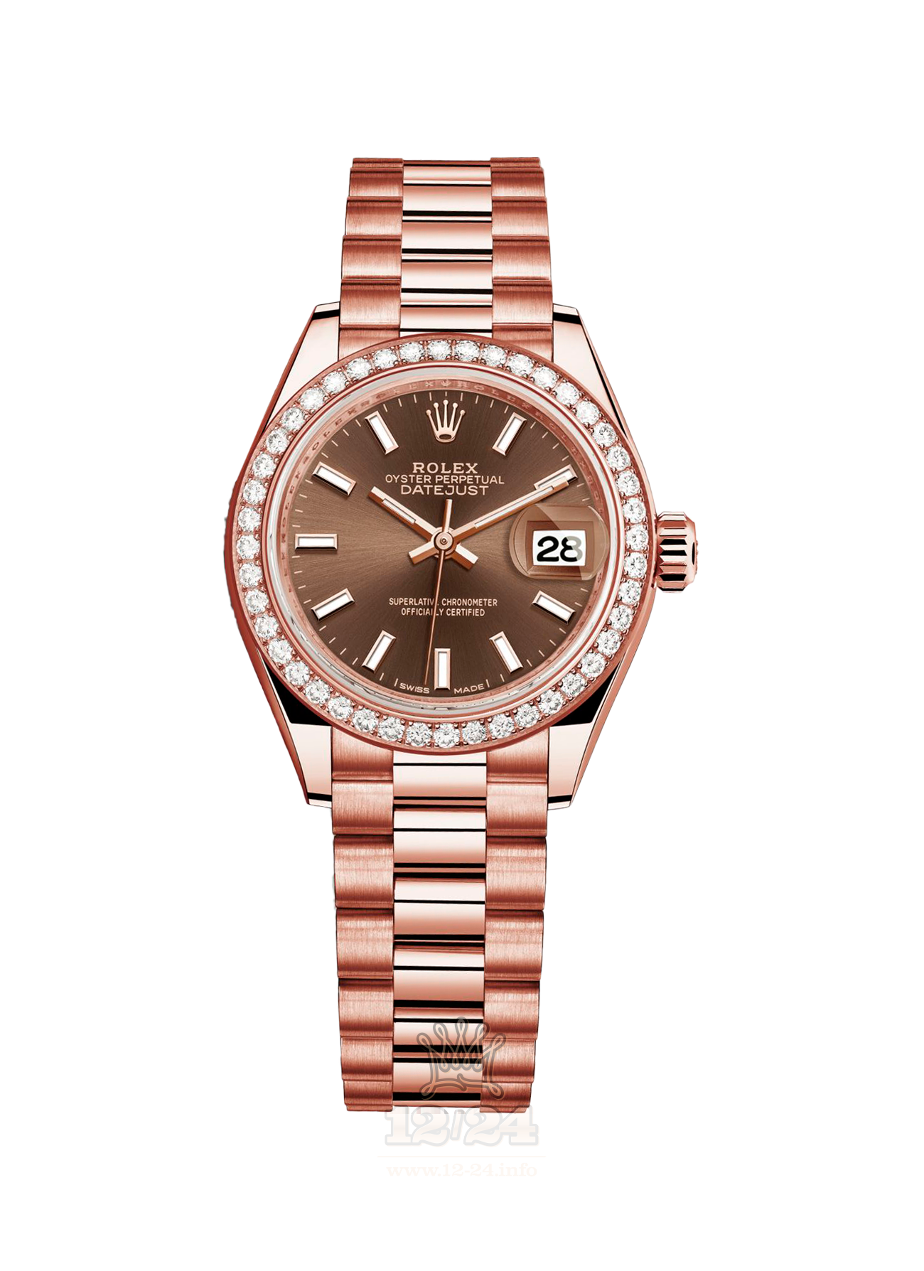 Rolex Datejust Watch 279135rbr-0005 28 mm Pink gold Case Brown (chocolate) Dial