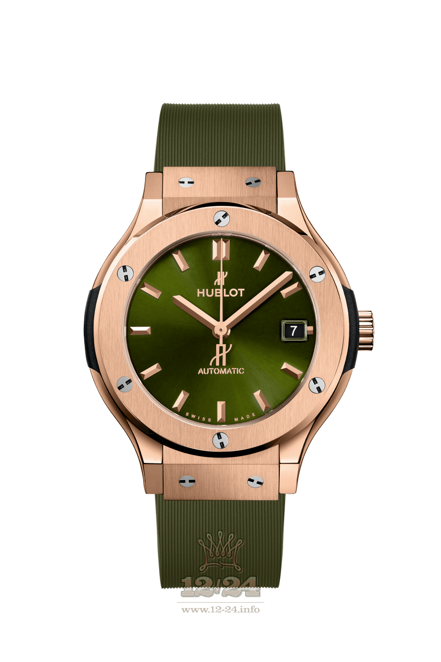 Hublot Classic Fusion Watch 565.OX.8980.RX 38 mm Pink gold Case Green Dial