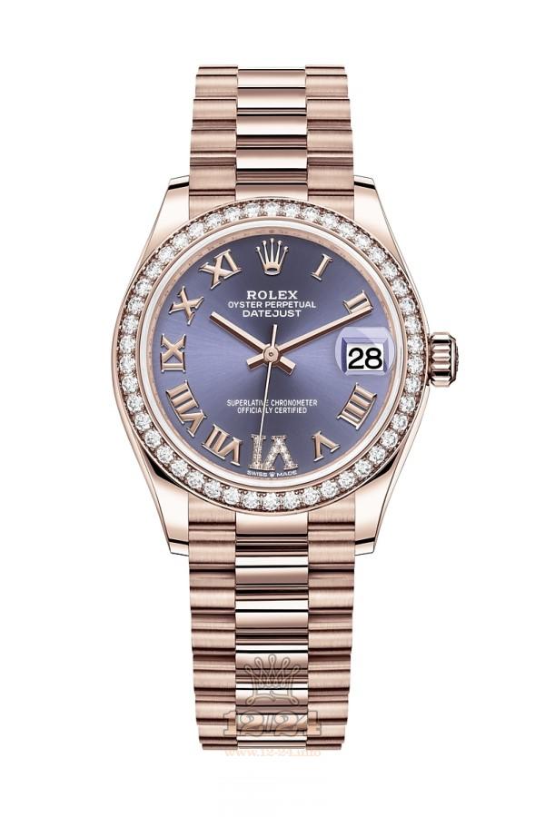 Rolex Datejust Watch 278285rbr-0023 31 mm Pink gold Case Purple Dial