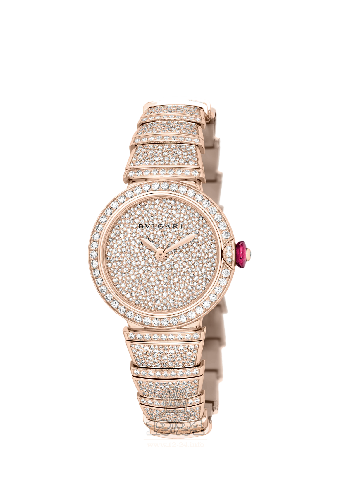 Bvlgari Lvcea Watch 102617 LUP33D2GD2GD2 33 mm Pink gold Case Silver Dial